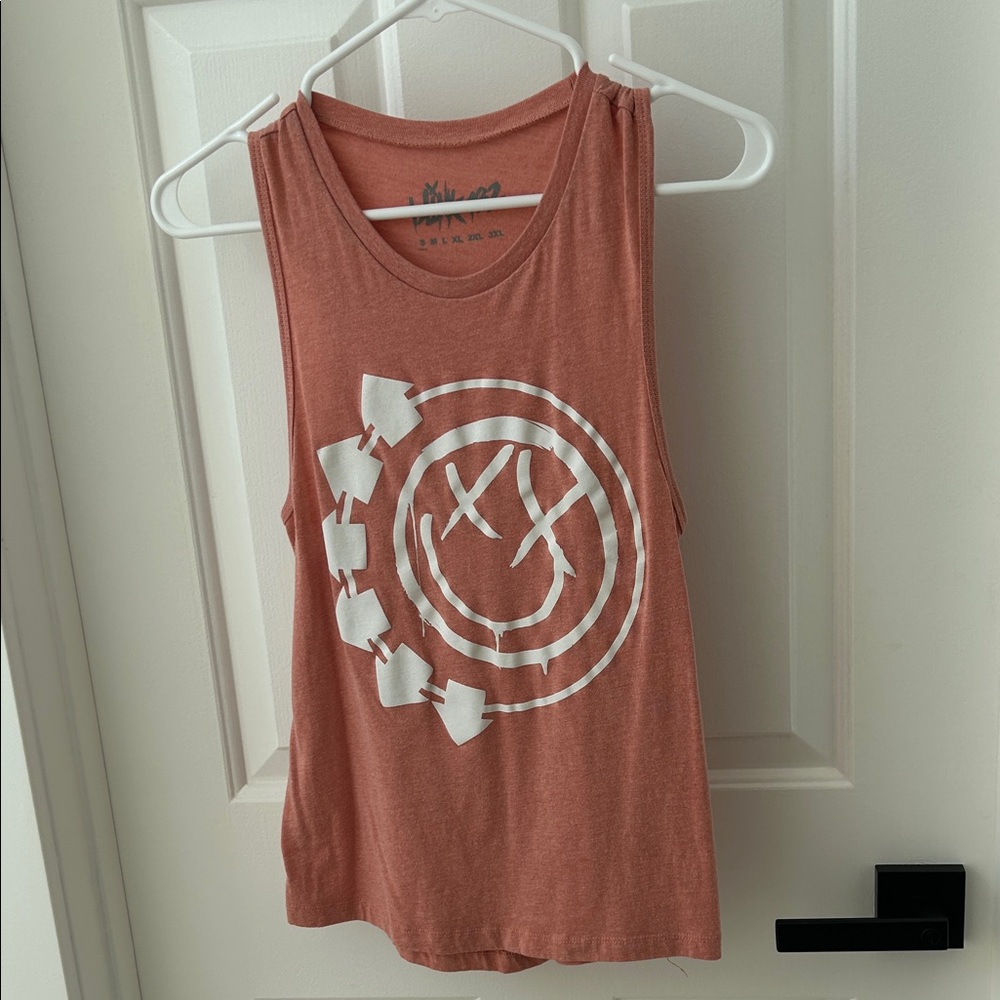 Coral Blink 182 Graphic Tank Top